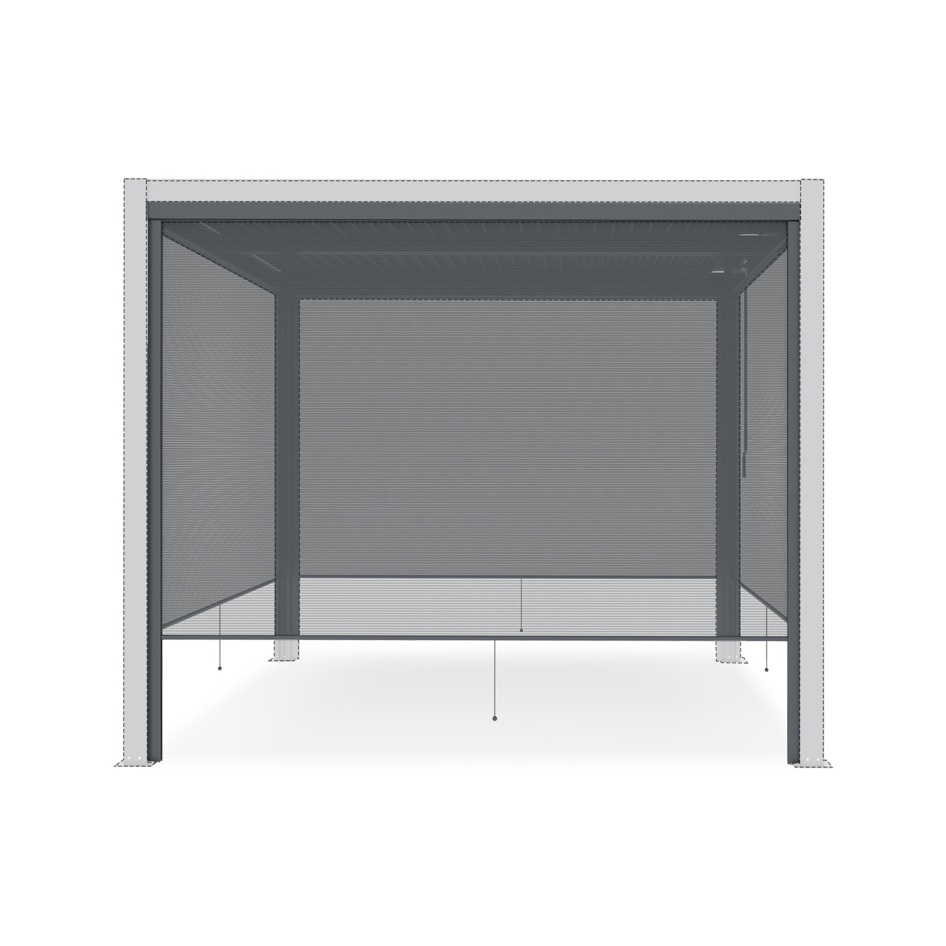 TOUGHOUT Louvre Roof Pergola Retractable Shade Blind - Charcoal Grey