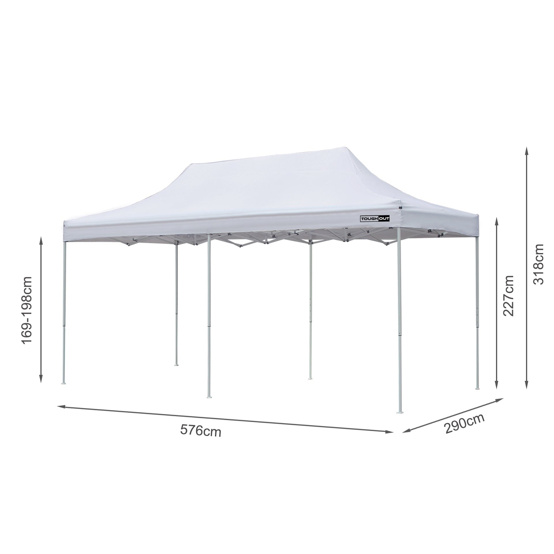 TOUGHOUT Breeze Gazebo 3x6M - White