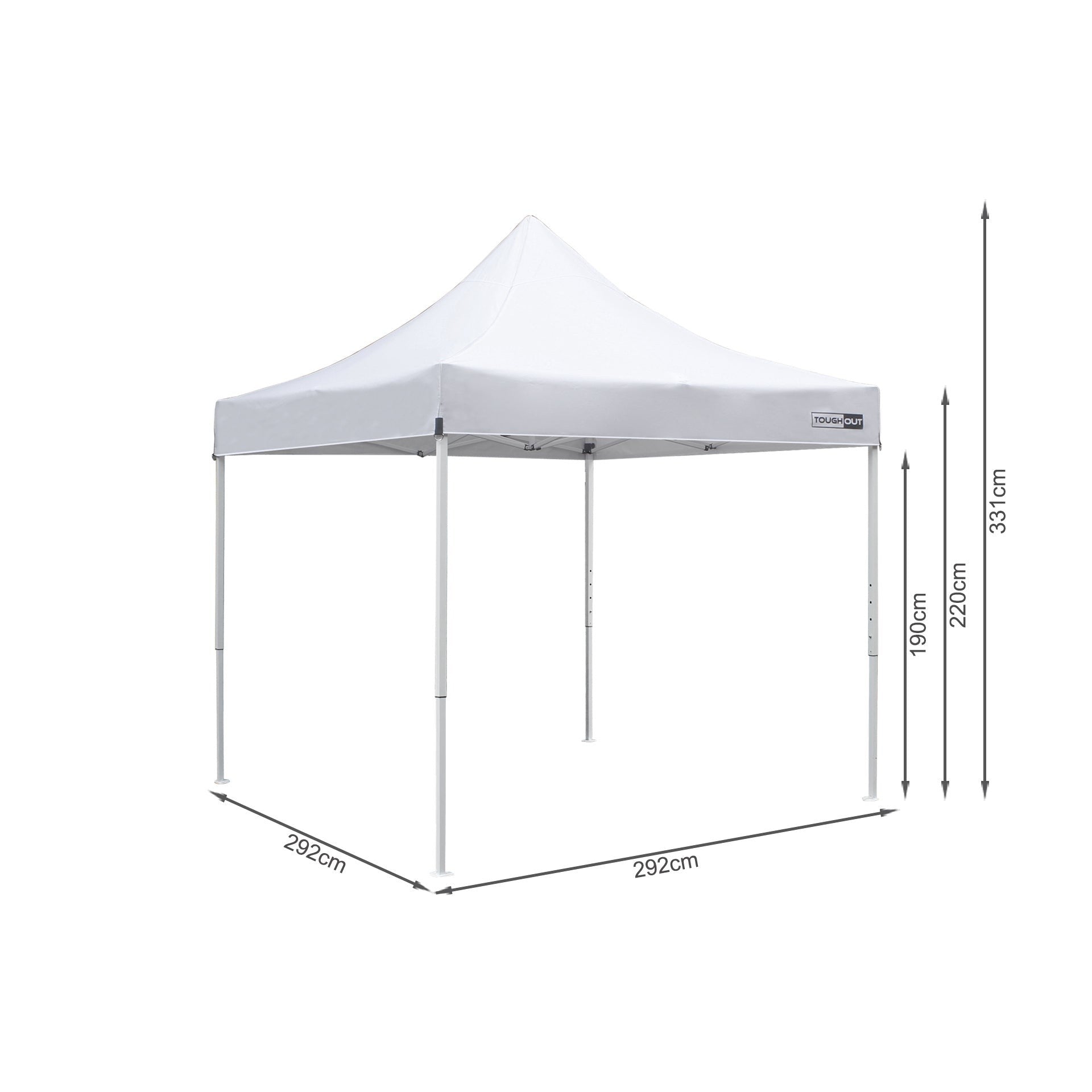 TOUGHOUT Thunderstorm Gazebo 3x3m - White