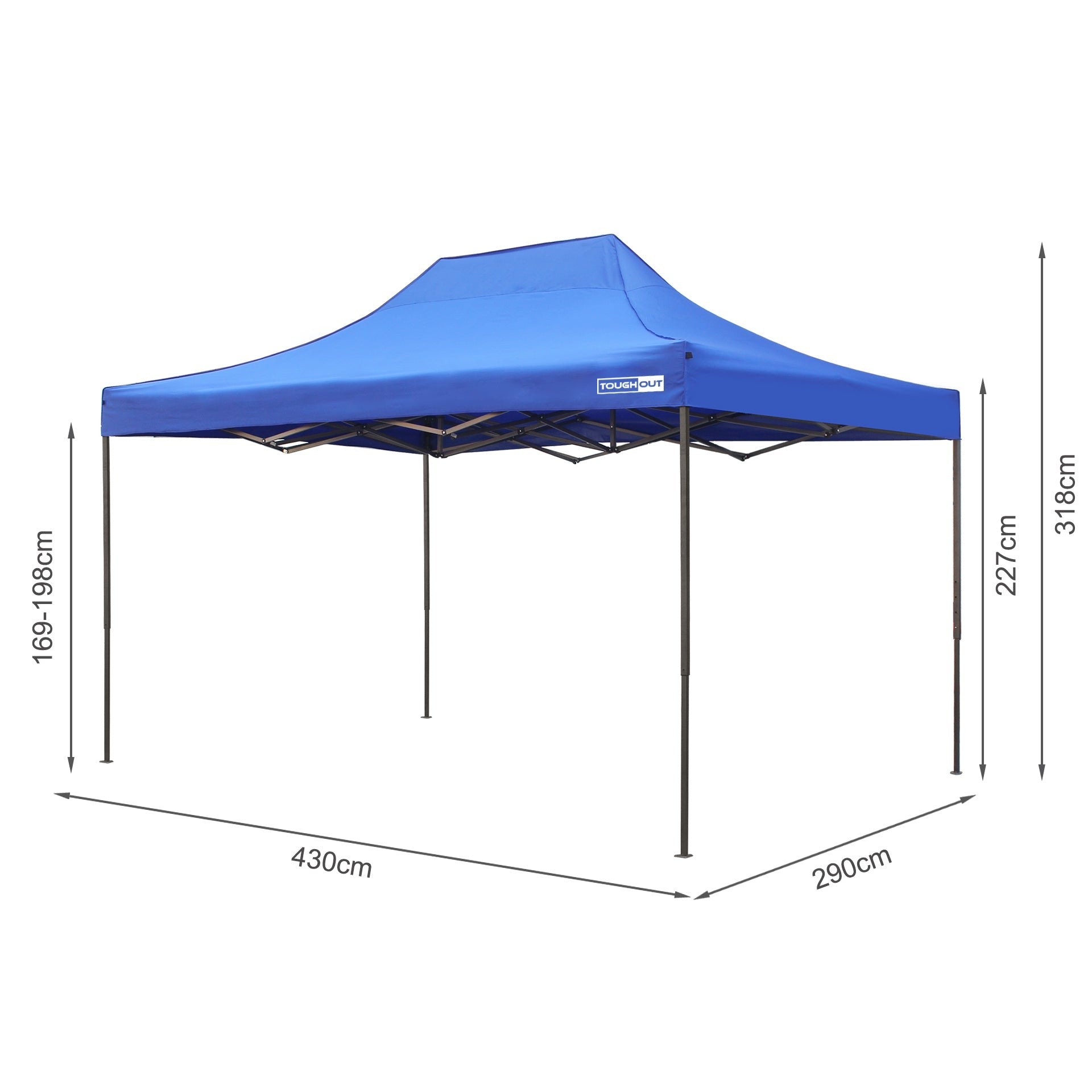 TOUGHOUT Breeze Gazebo 3x4.5M - Blue