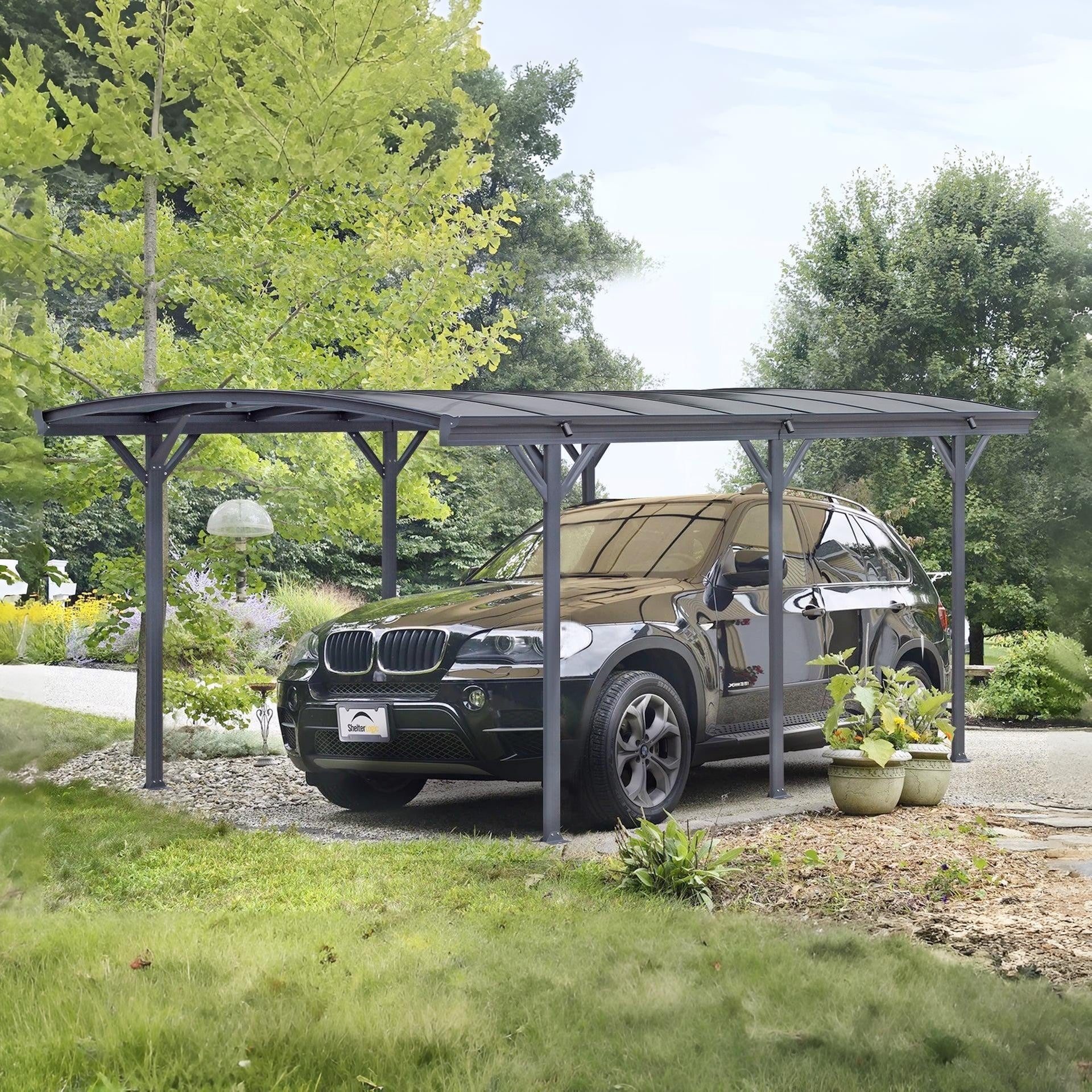 Patio Carport Canopy Curved Roof 5.05M x 3M