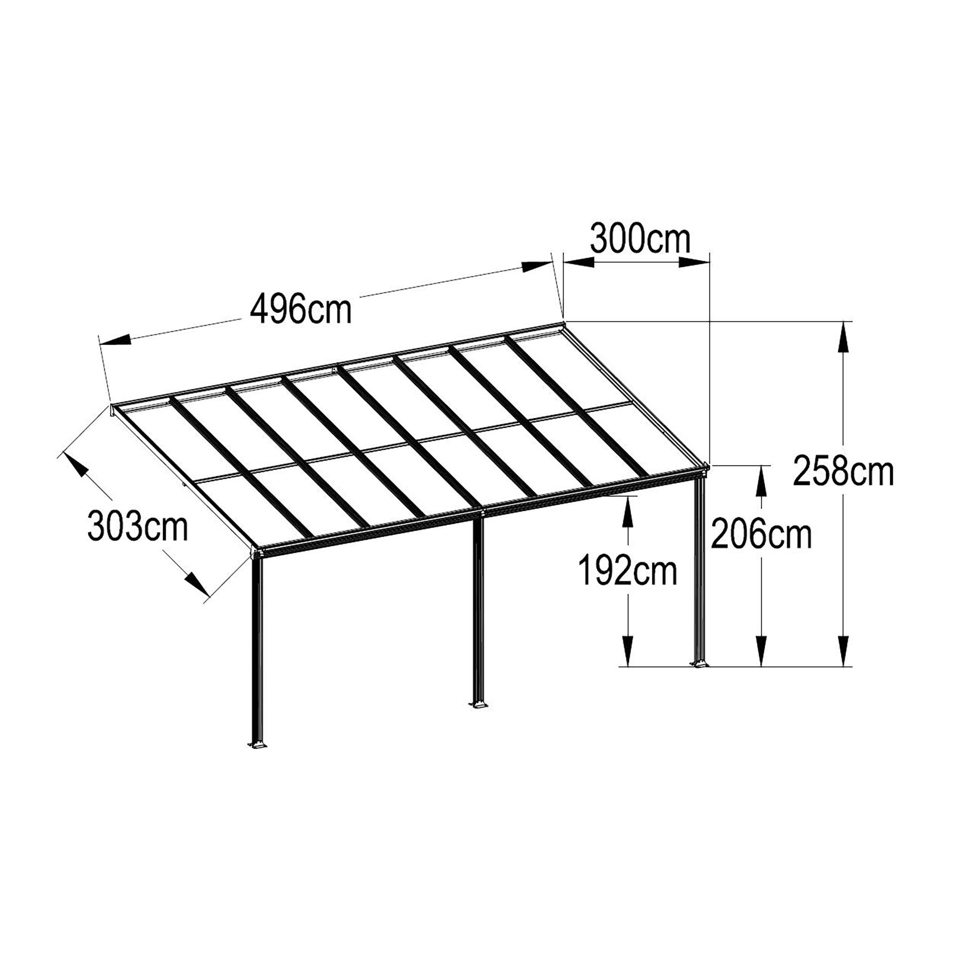 Patio Canopy Roof 4.96M x 3M