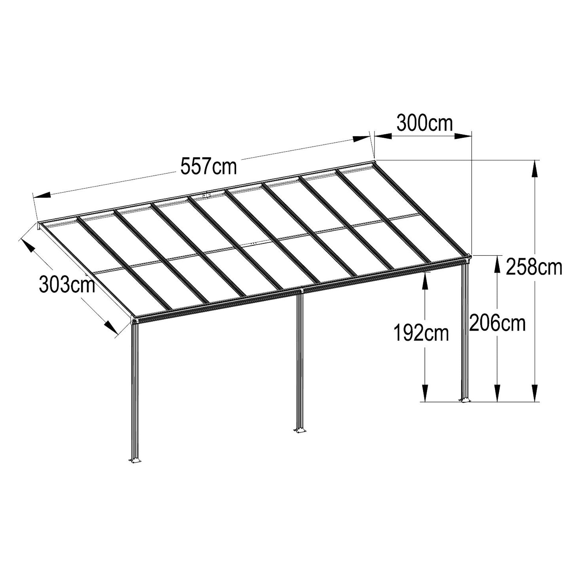 Patio Canopy Roof 5.57M x 3M