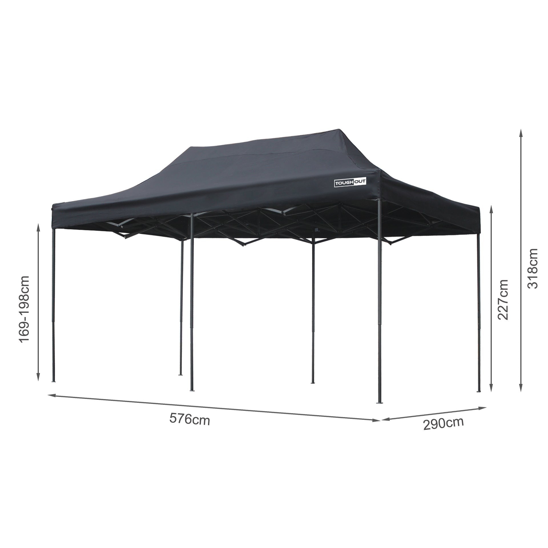 TOUGHOUT Breeze Gazebo 3x6M - Black