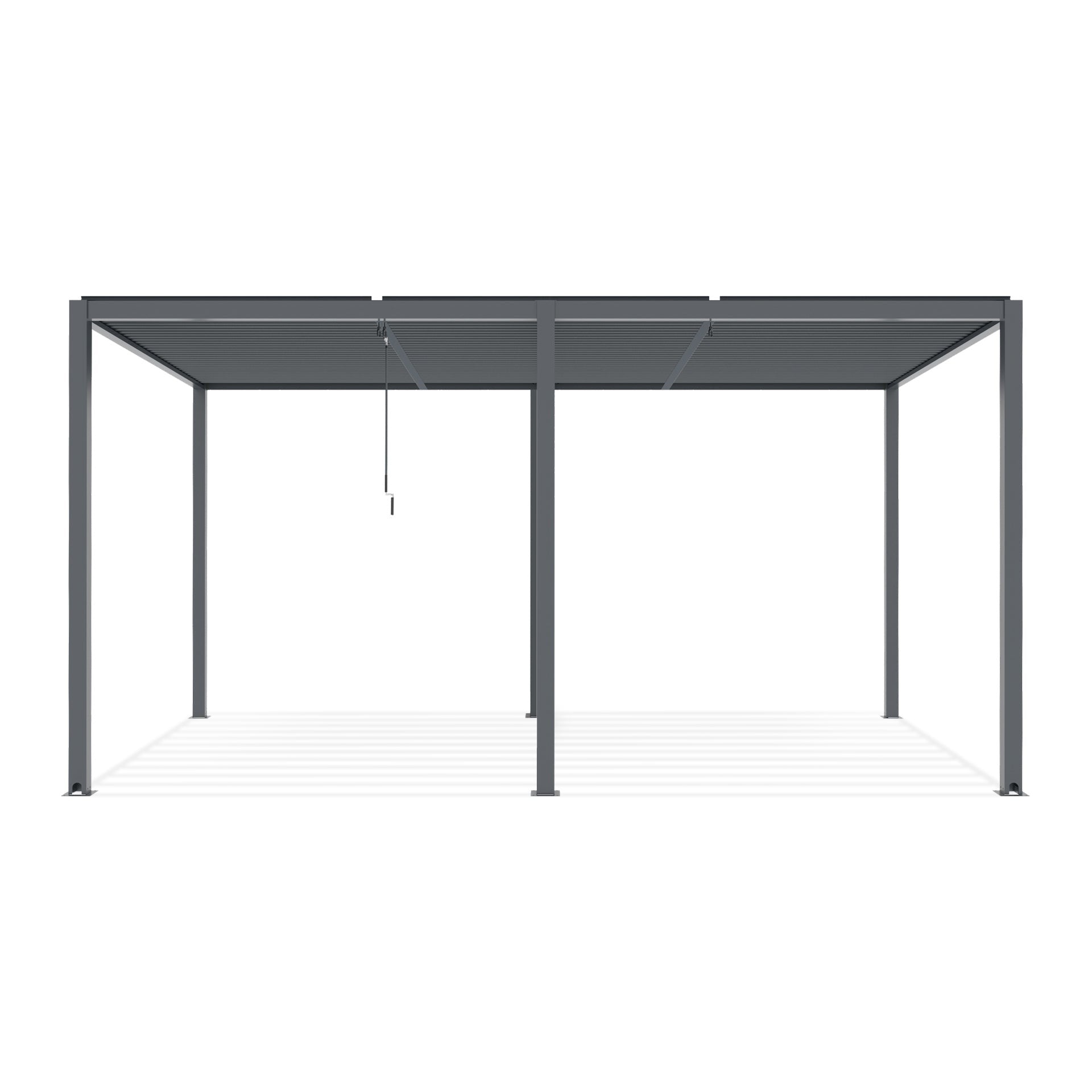 TOUGHOUT Manual Louvre Roof Aluminium Pergola 6m x 3m - Charcoal Grey