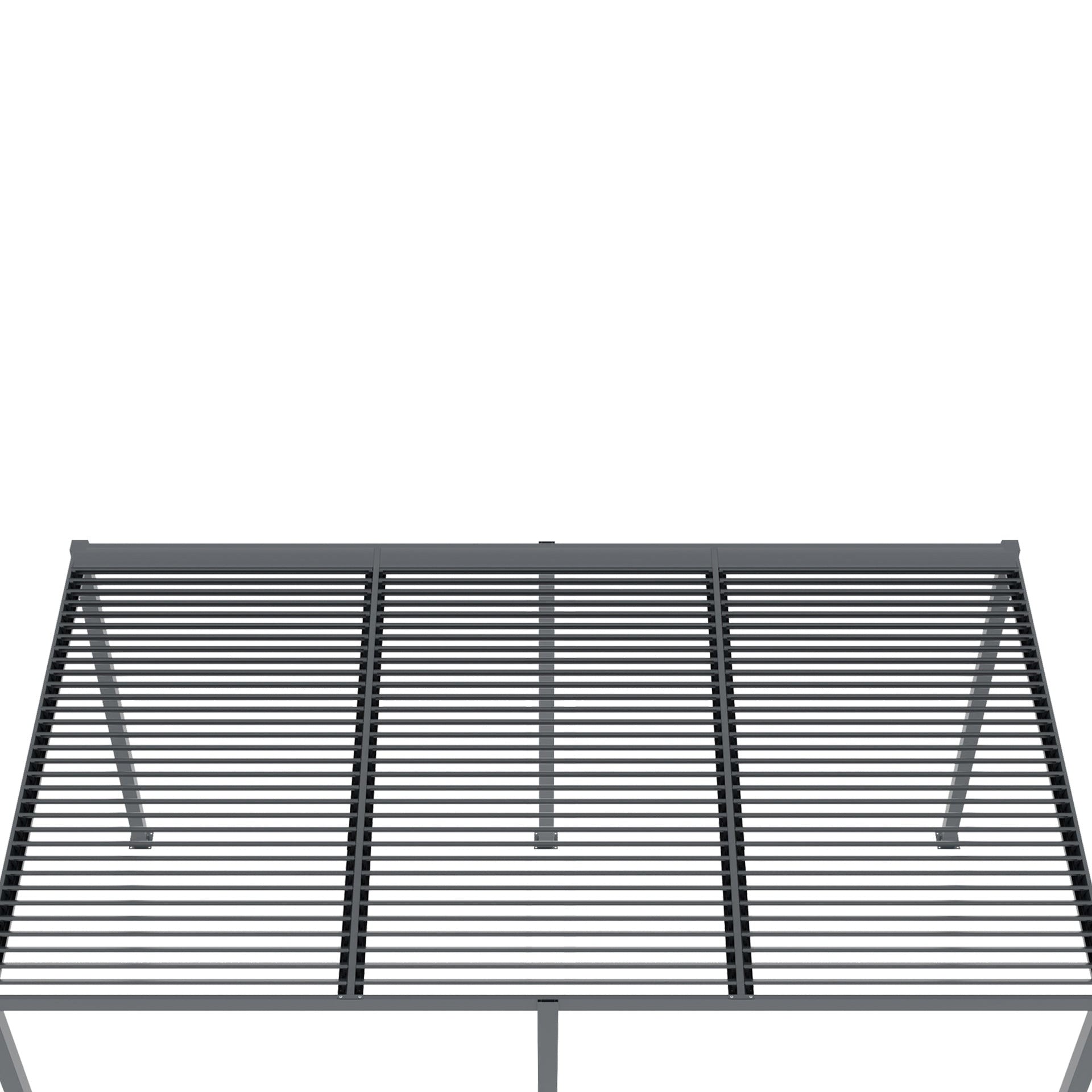 TOUGHOUT Manual Louvre Roof Aluminium Pergola 6m x 3m - Charcoal Grey