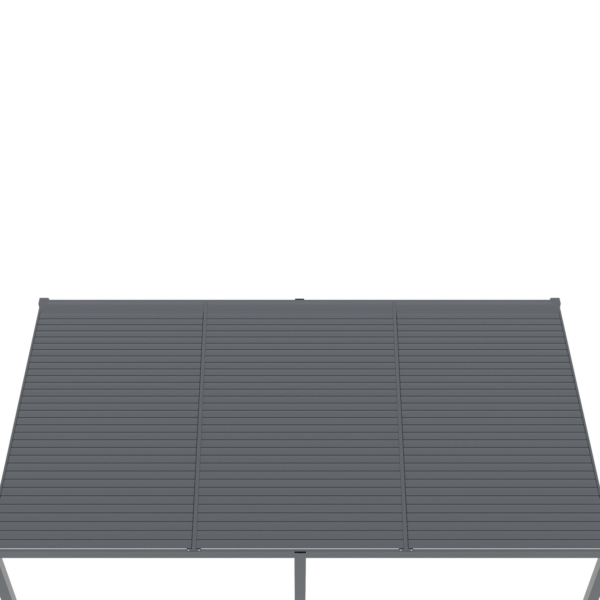 TOUGHOUT Manual Louvre Roof Aluminium Pergola 6m x 3m - Charcoal Grey