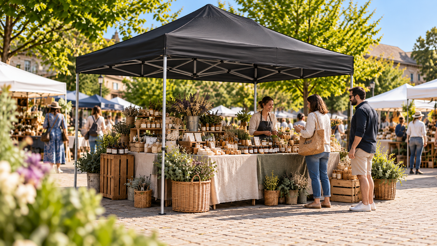 ToughOut gazebo used as a market stall