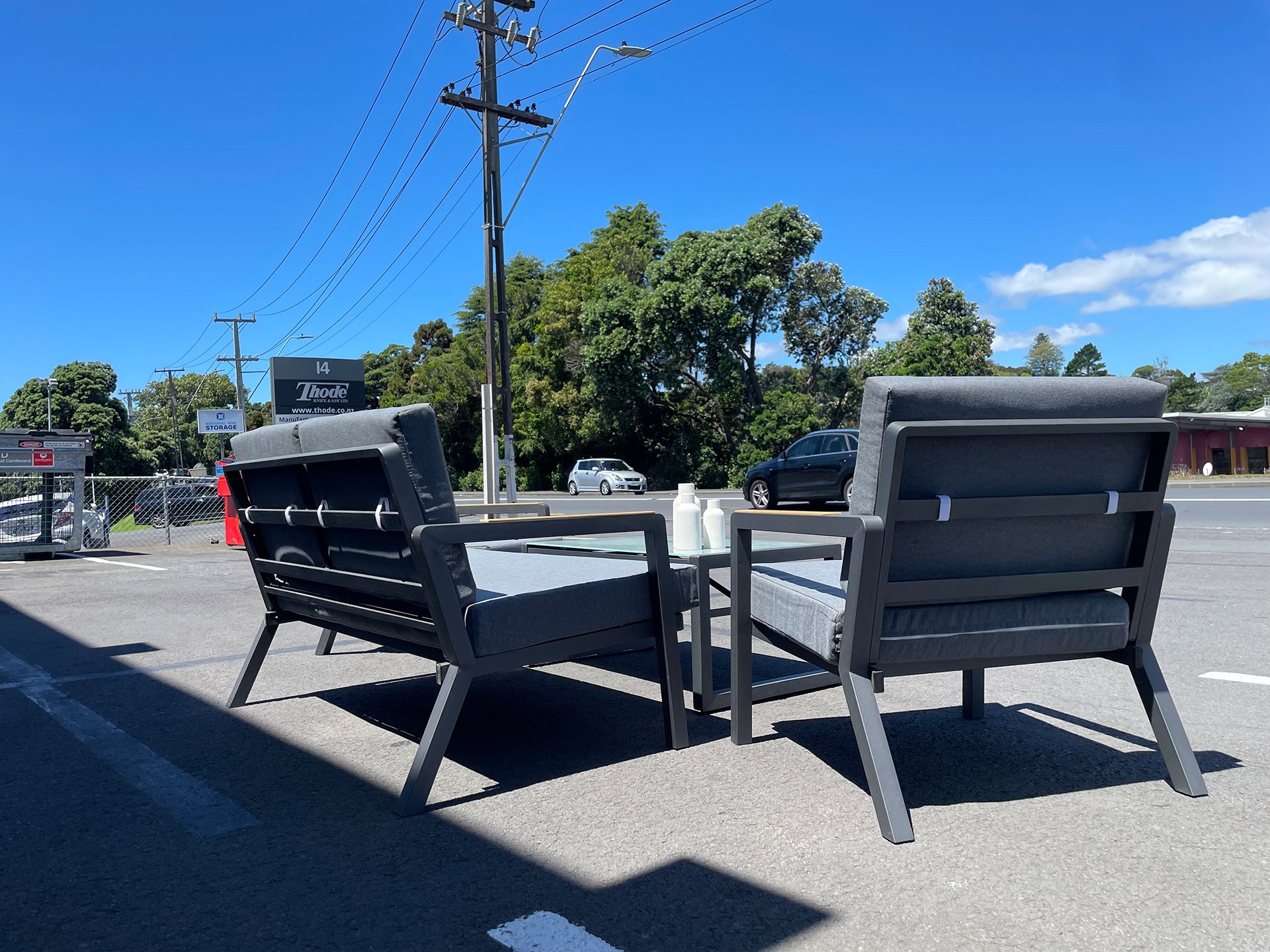 Wellesley 4 Piece Outdoor Sofa Set - Dark Grey