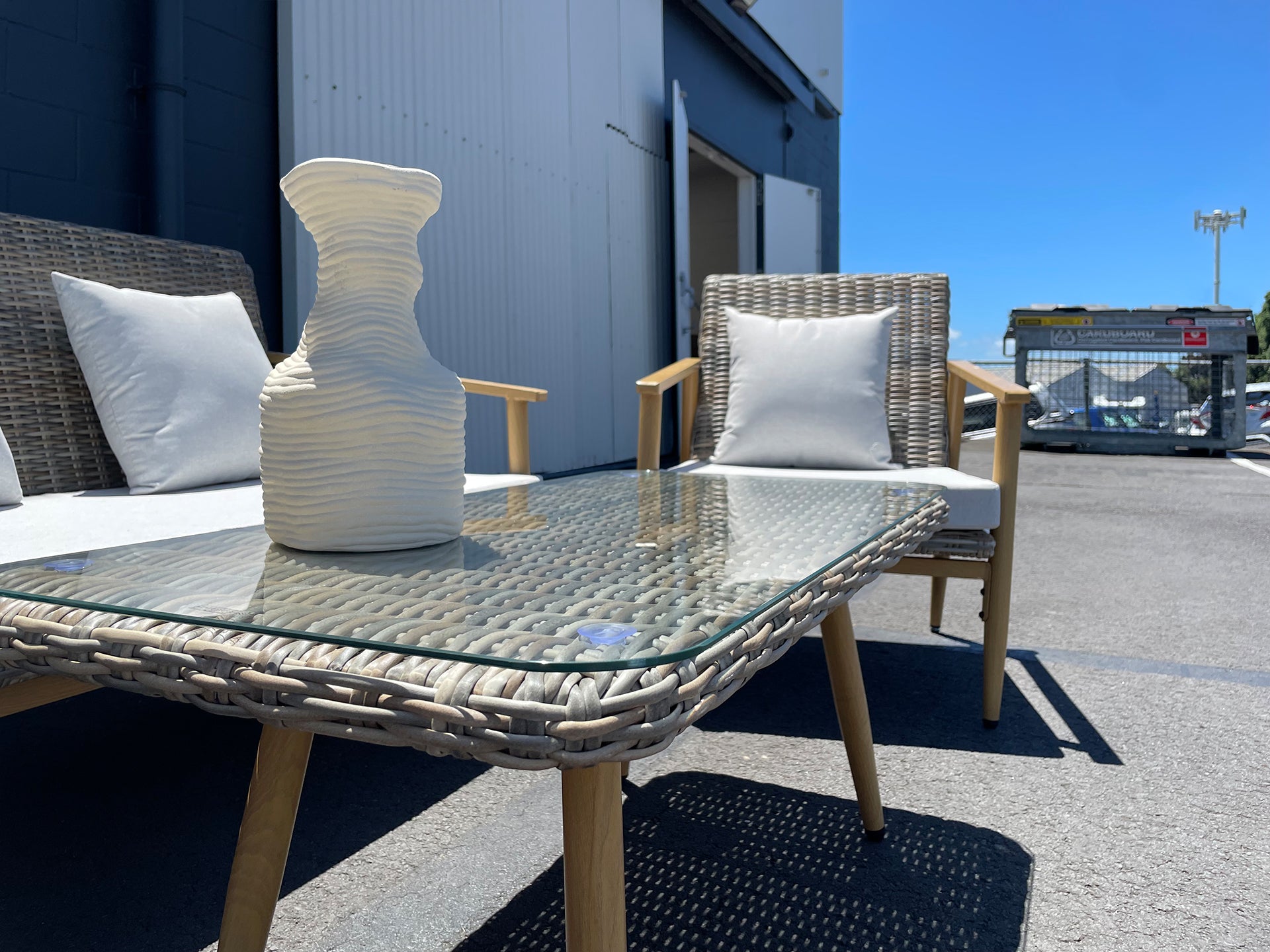 Thasos 4 Piece Outdoor Sofa Set - Light Grey