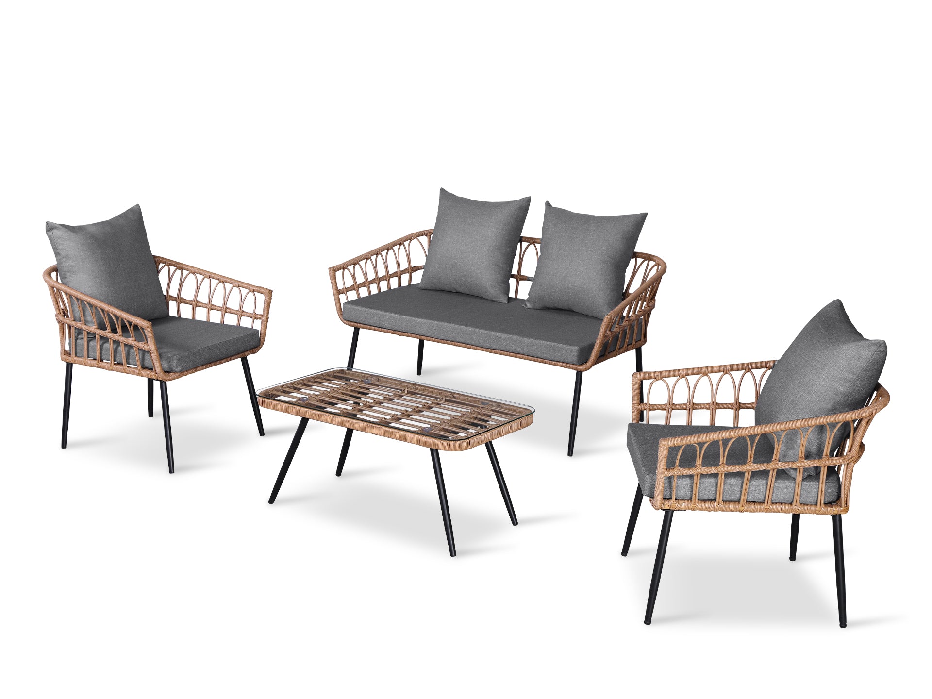 Goulburn 4 Piece Outdoor Sofa Set - Grey