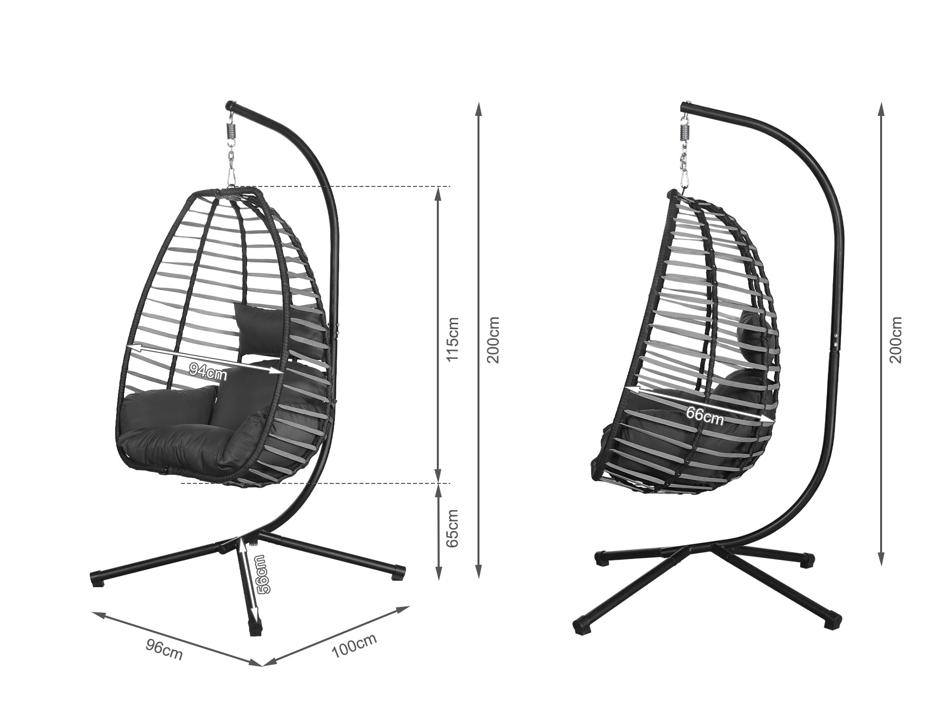 Aegina Outdoor Hanging Egg Chair - Grey