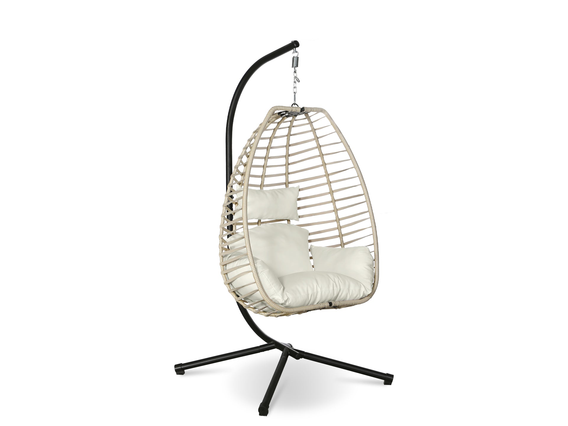 Aegina Outdoor Hanging Egg Chair - Natural + Cream