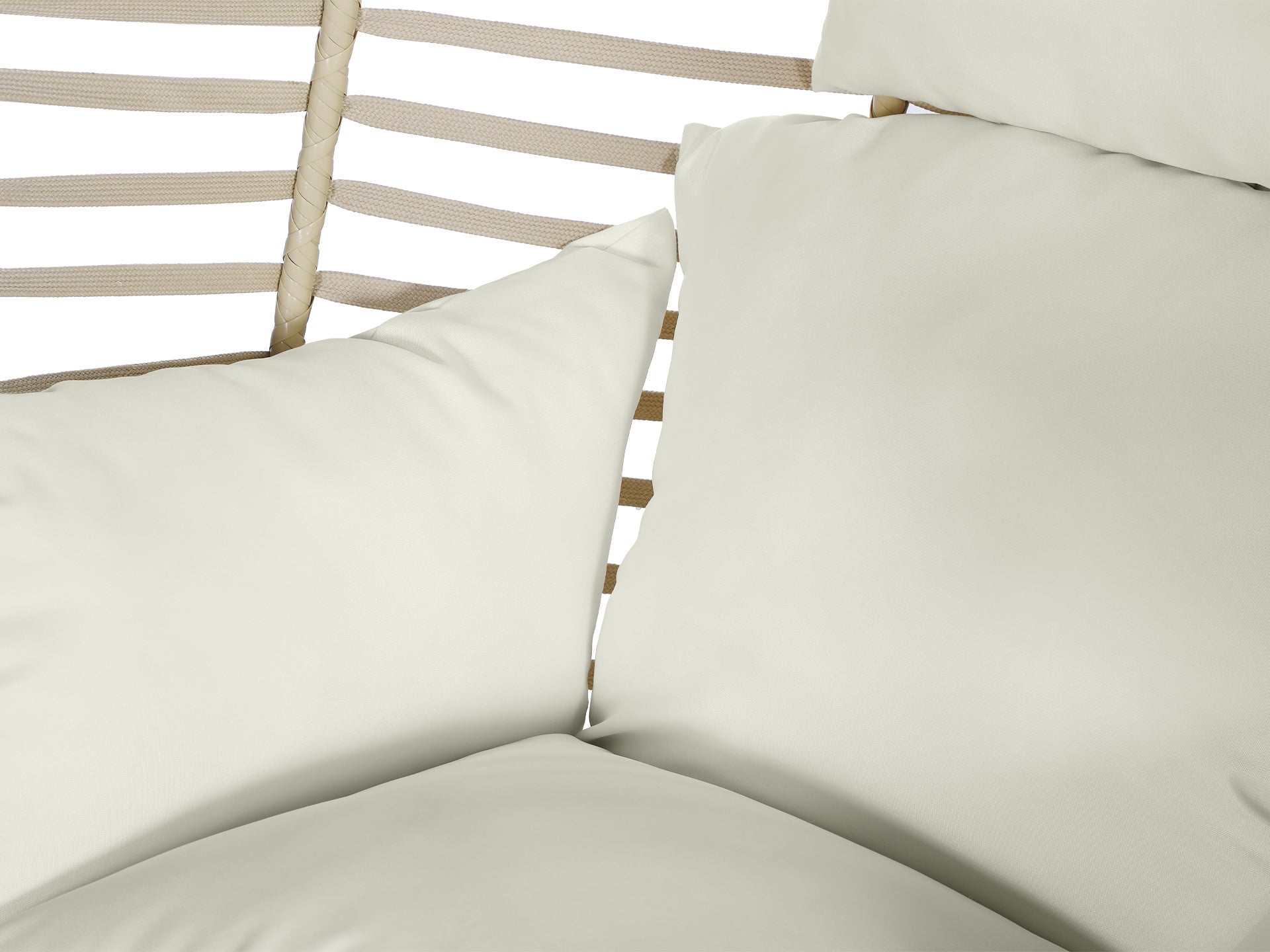 Aegina Outdoor Hanging Egg Chair - Natural + Cream