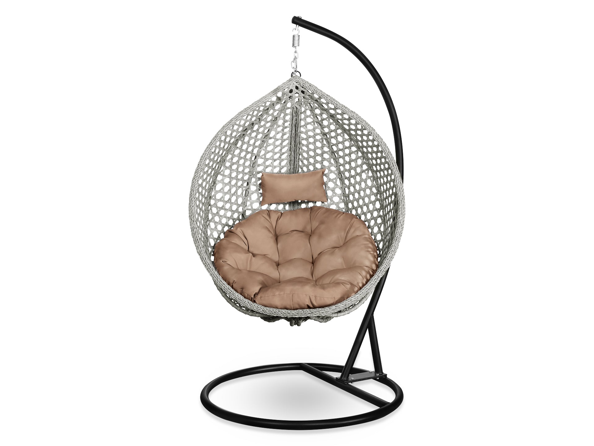 Salamis Outdoor Hanging Egg Chair - Natural + Brown