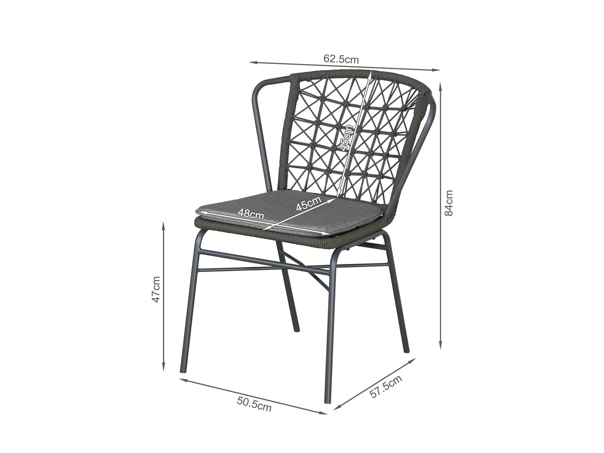 Whidbey 5 Piece Outdoor Dining Set - Grey