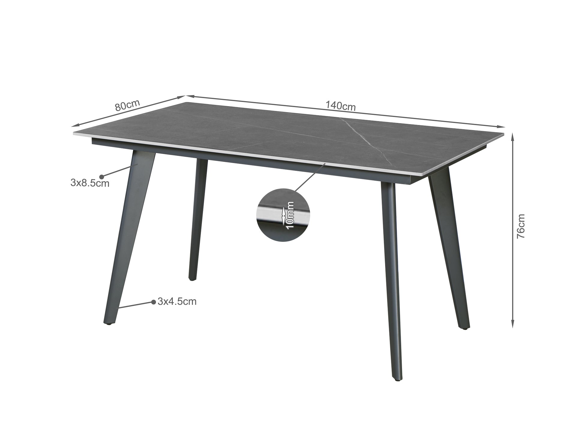 Whidbey 5 Piece Outdoor Dining Set - Grey