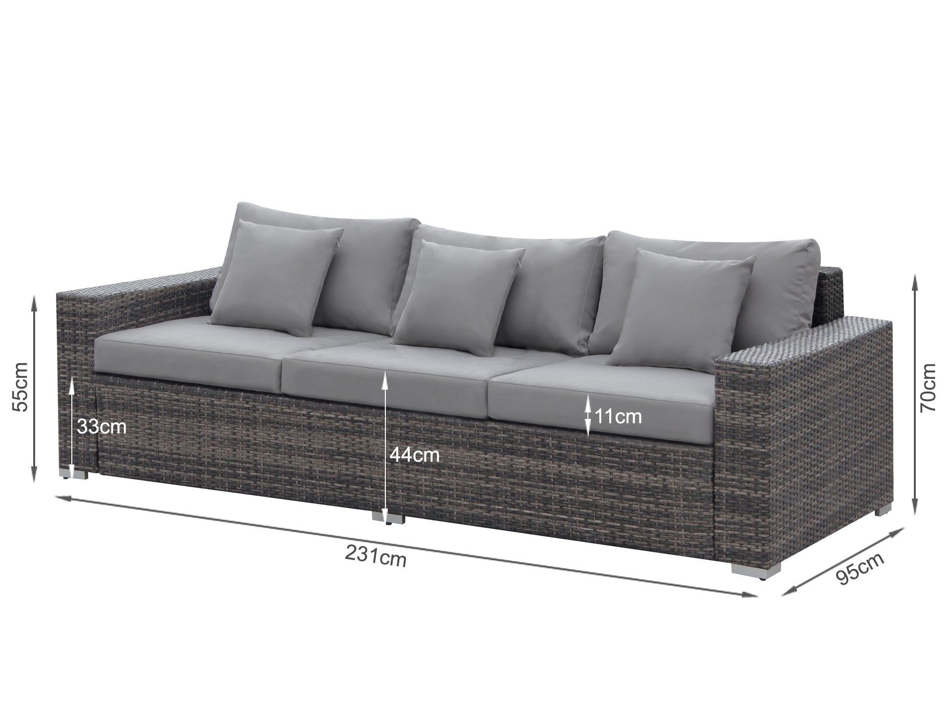 PALAWAN Rattan Outdoor Furniture Sofa Set 4PCS